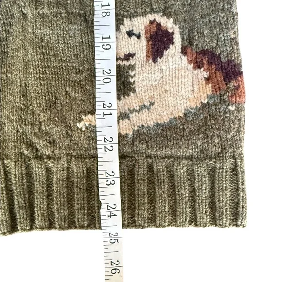 RARE Vtg Ralph Lauren Hand-Knit 100% Lambswool Sweater Dog Horse Carriage Size S - Picture 12 of 12